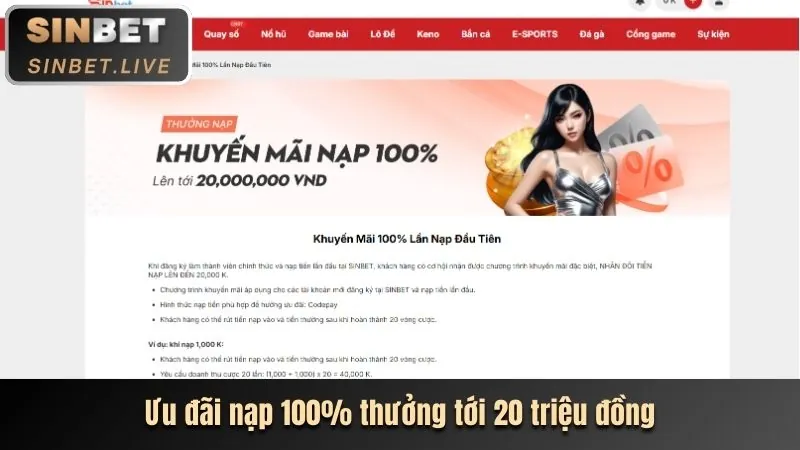 Thưởng nạp đầu tiên VF88 Link Vào